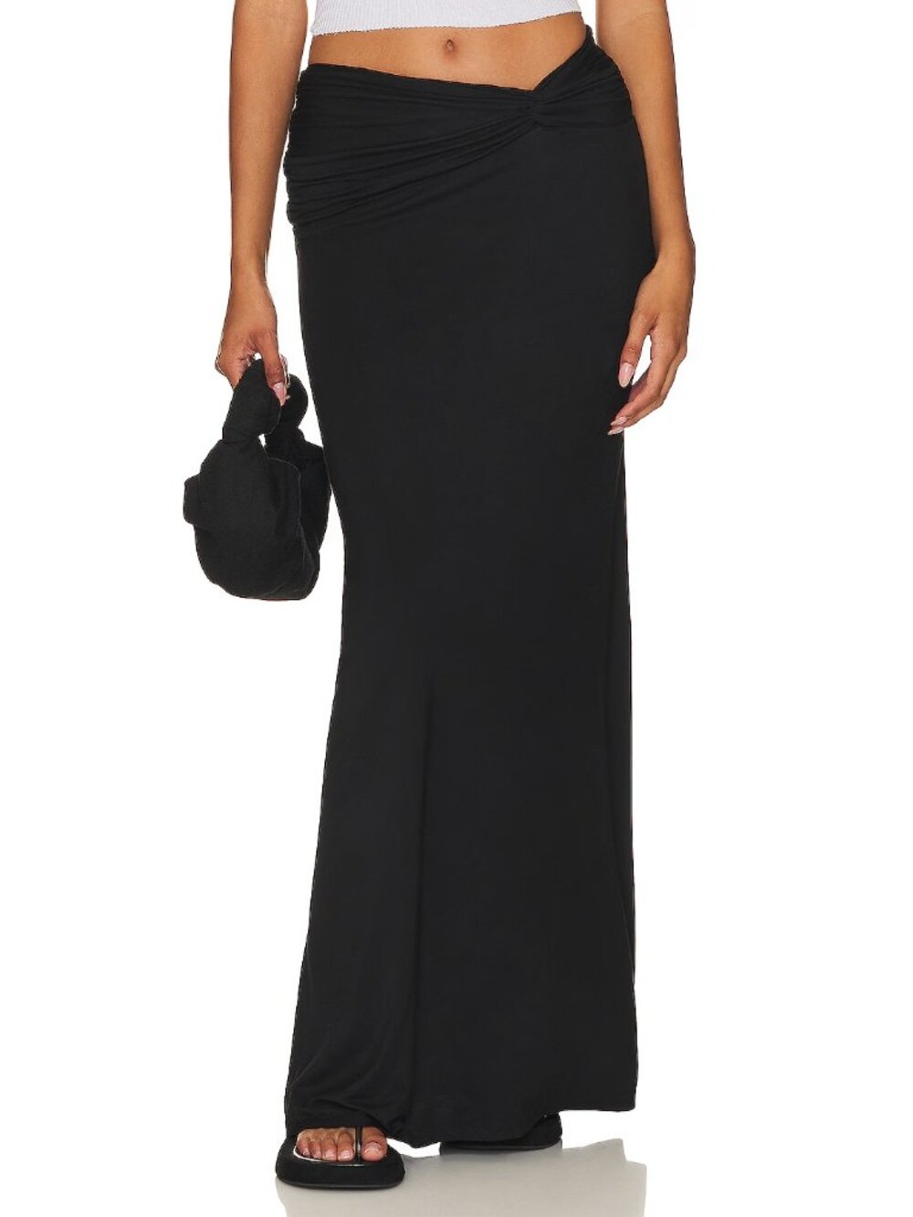 House of Harlow Winsor Maxi Skirt black classic resort party body con witchy
